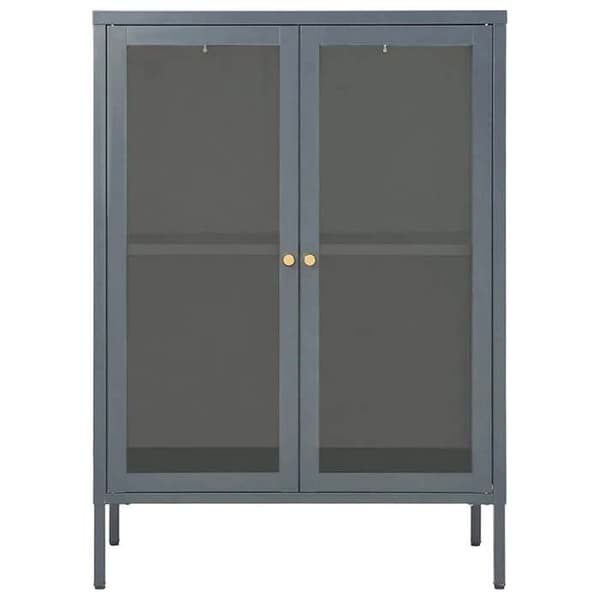 Maison Exclusive - Buffé Anthracite 75x35x105 cm Stål och glas