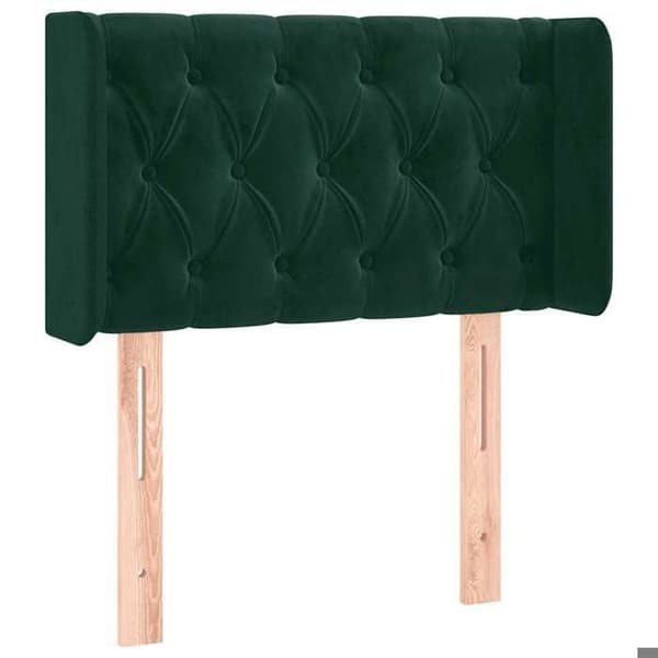 Maison Exclusive - LED-päätylevy tummanvihreä 83x16x78/88 cm sametti mörkgrön
