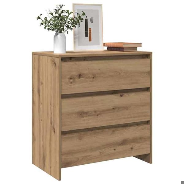 Maison Exclusive - Buffet i egetræ, håndlavet 70x41x75 cm, ingeniørtræ Ek