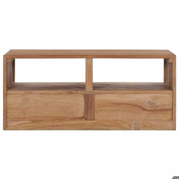 Maison Exclusive - TV-möbel 90x30x40 cm av solid teakträ Naturlig träfärg