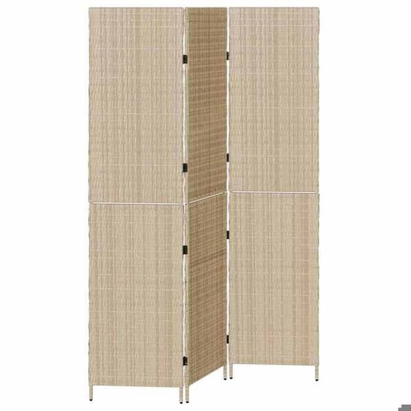 Paravent - EXKLUSIVT HEM - 147 x 180 cm - Polyrotin - Fällbar - Matt finish beige