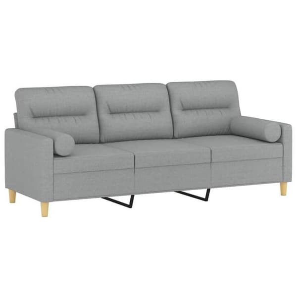 Soffa 3 platser - Maison Exclusive - Ljusgrå - Tyg 100% polyester - Metallram ljusgrått