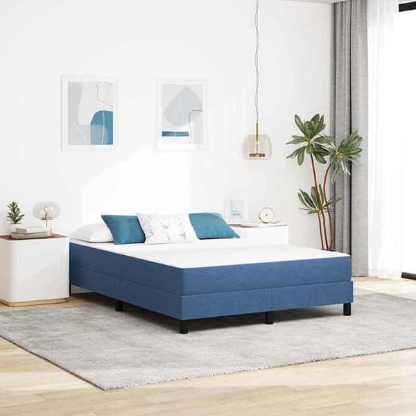 Maison Exclusive - Sengemad med blå madras 140 x 200 cm stof