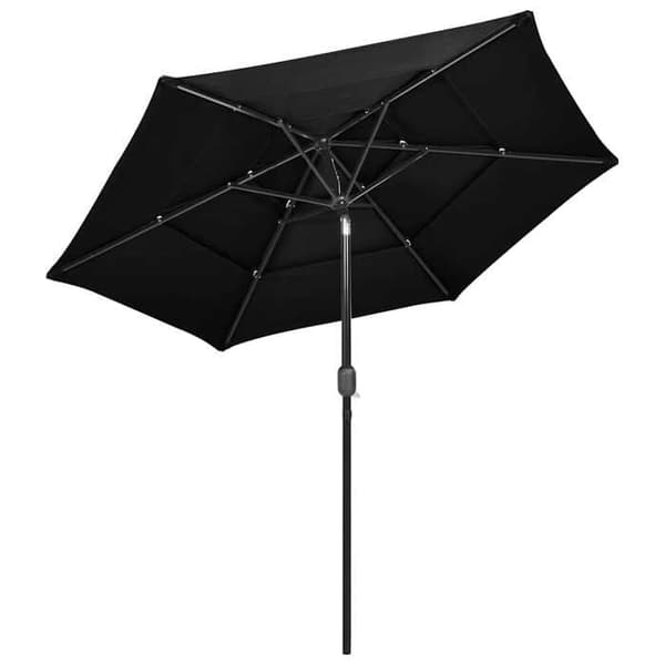 Maison Exclusive - Haveparasol med 3 niveauer og sort aluminiumsmast 2,5 m