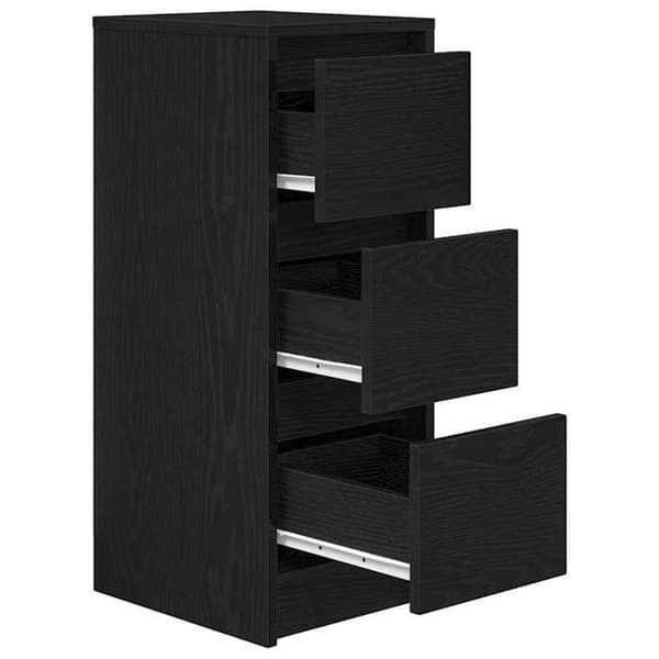 Maison Exclusive - Buffet i sort egetræ 29,5x34x76 cm ingeniørtræ svart ek