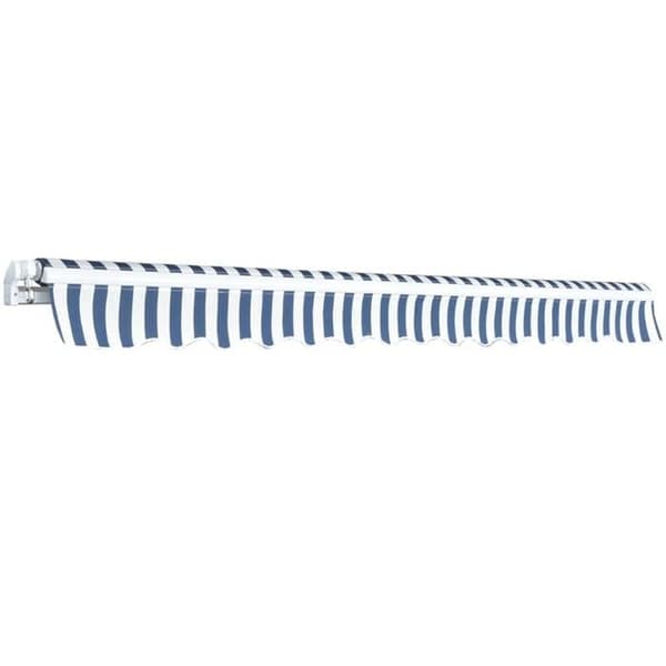 Foldbart awning - Eksklusiv hus - 350 cm - Blå/hvid - Manuel Blå/vit