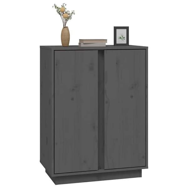 Maison Exclusive - Harmaa buffet 60x35x80 cm Massiivipuu mänty Grå