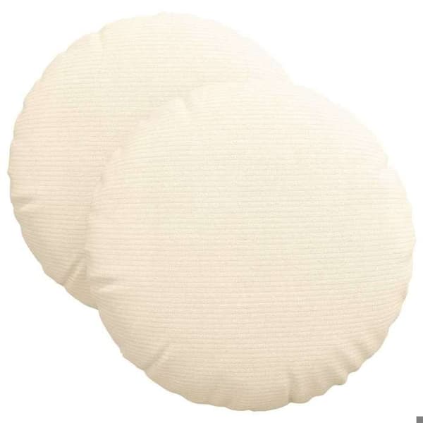 Tuolityynyt - MAISON EXCLUSIVE - Pyöreä 40 cm - Kammattu sametti - Valkoinen - Polyesteritäyte