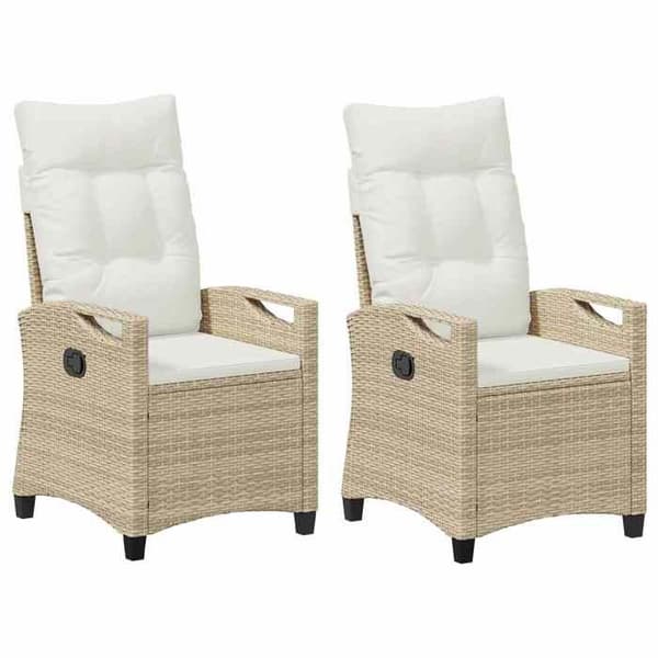 Maison Exclusive - Trädgårdsstol 2 st Beige och krämfärgad Stål och Polyester Beige och kräm