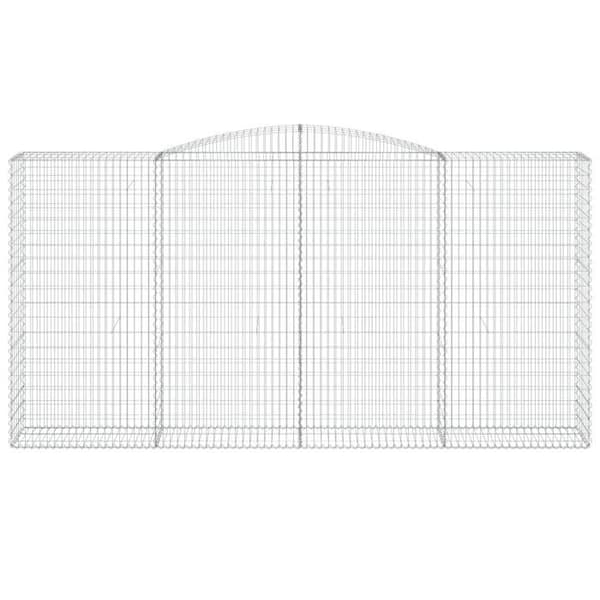 Maison Exclusive - Båge av gabionkorgar 400x50x200/220 cm Galvaniserat järn silver-