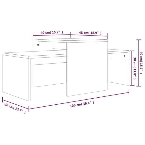 Maison Exclusive - Sonoma grå sofabord sæt 100x48x40 cm Ingeniørtræ