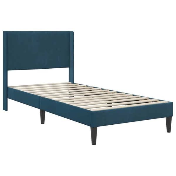 Maison Exclusive - Sängram med madrass Blå 80 x 200 cm Sammet Blå