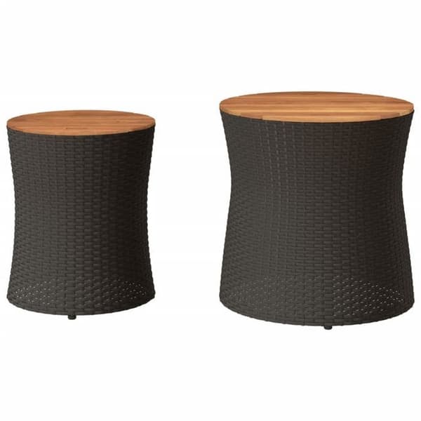 Maison Exclusive - Haveborde 2 stk med sort træ poly rattan