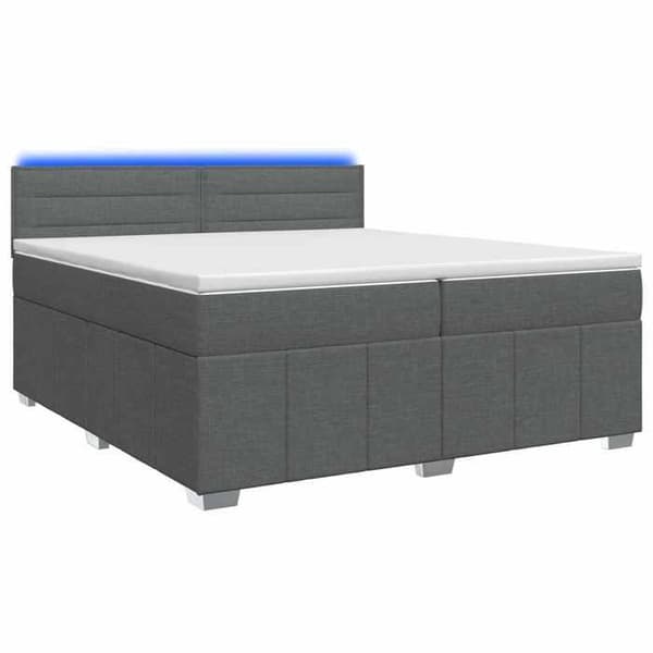 Maison Exclusive - Boxspring säng med madrass Mörkgrå 200 x 200 cm Tyg Mörkgrå