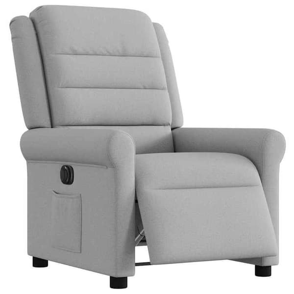 Maison Exclusive - Elektrisk recliner i lysegrå stof