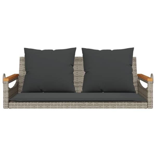 Maison Exclusive - Balanssoffa med grå kuddar 109x62x40 cm flätad resin grå