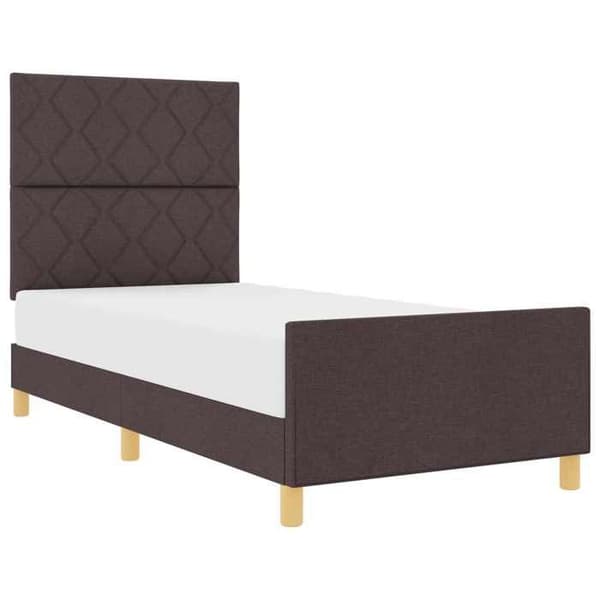Sängram - EXKLUSIV HEM - Modern - 90 x 200 cm - Mörkbrun sammet - Dold förvaring Mörkbrun