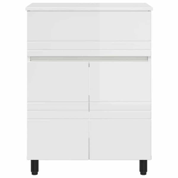Maison Exclusive - Badrumsspegel med vit glans 60 x 35 x 80 cm