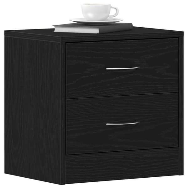 Maison Exclusive - Natborde 2 stk. sort eg 40x30x40cm ingeniørtræ