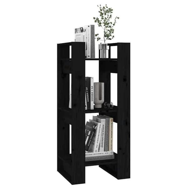 Maison Exclusive - Bibliotek/Rumseparator Sort 41x35x91 cm Solid fyr