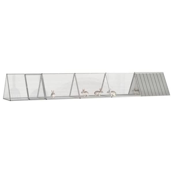 Maison Exclusive - Harmaa kanin häkki 504,5x80,5x71 cm Galvanoitu teräs grå