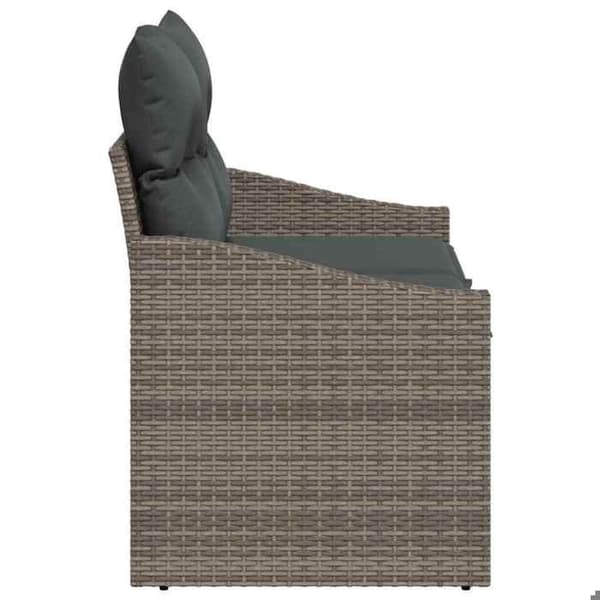 Trädgårdsoffan - EXKLUSIVT HUS - Modulär - Hållbar polyrotting - Grå - 123x62x69 cm