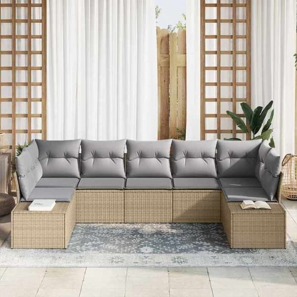 Maison Exclusive - Trädgårdsoffmöbelset 7 pc 7-sits