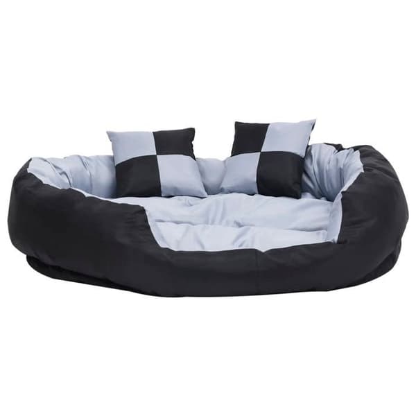 Maison Exclusive - Vaskbart vendbart hundepude Grå og sort 110x80x23 cm Grå och svart
