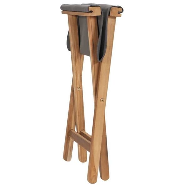 Maison Exclusive - Fällbara stolar set om 2 i solid teak och mörkgrått tyg