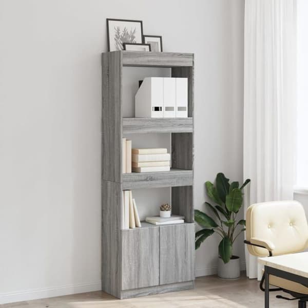 Maison Exclusive - Buffé hög 63x33x180 cm sonoma grå ingenjörsträ