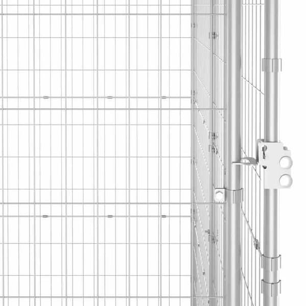 Maison Exclusive - Utomhus hundhus i galvaniserat stål 24,2 m² silver-