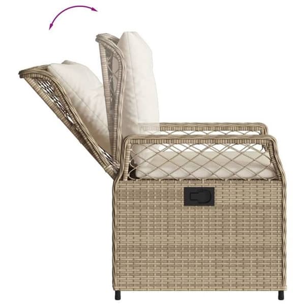 Havemøbel sæt - EKSKLUSIV HUS - 3 dele - Beige - Poly rattan - Tempereret glas bordplade beige