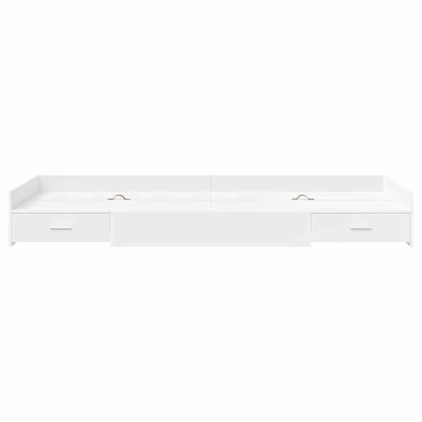 Maison Exclusive - Sängram med låda Vit 90 x 200 cm Ingenjörsträ