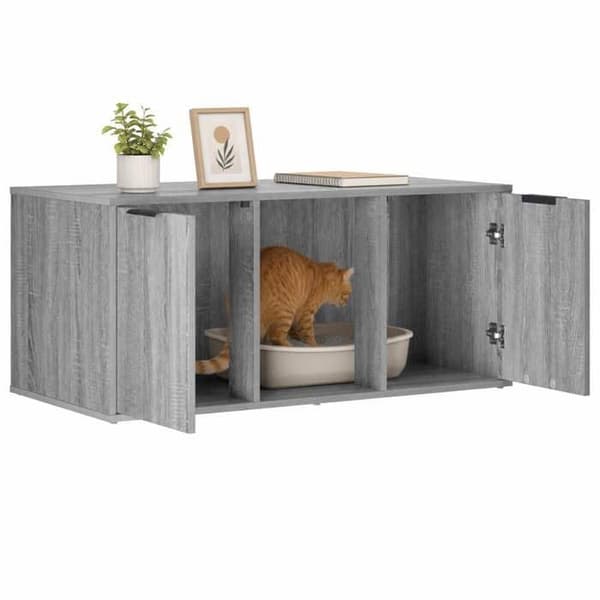 Maison Exclusive - Möbel för kattlåda Sonoma grå 100 x 49 x 45 cm