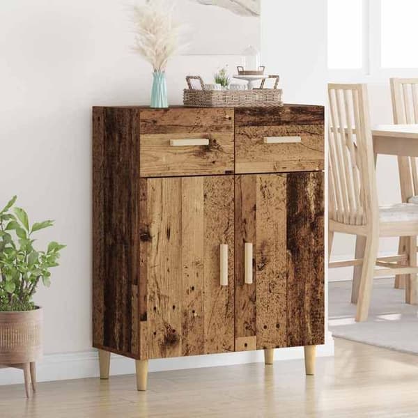 Buffet - EKSKLUSIVT HUS - 34 x 69,5 x 89 cm - Ingeniørtræ - Moderne - Mat brun