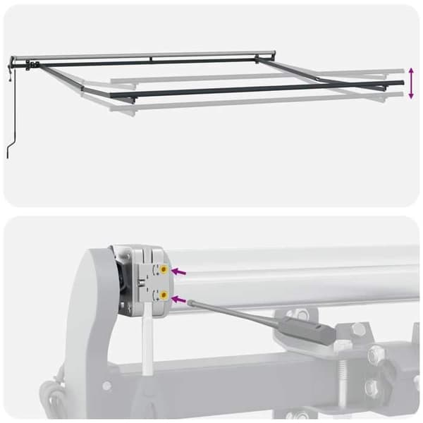 Maison Exclusive - Fällbart tak i ljusgrått och vitt 450 × 350 cm
