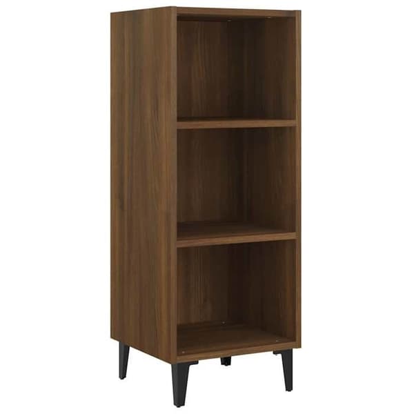 Maison Exclusive - Buffet i brunt egetræ 34,5x32,5x90 cm ingeniørtræ
