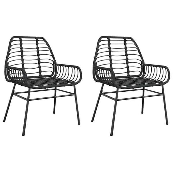 Maison Exclusive - Trädgårdsstolar set om 2 Svart flätad resin