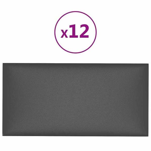 Maison Exclusive - Väggsänggavel 12 pc 30 x 15 cm Grå tyg Grå