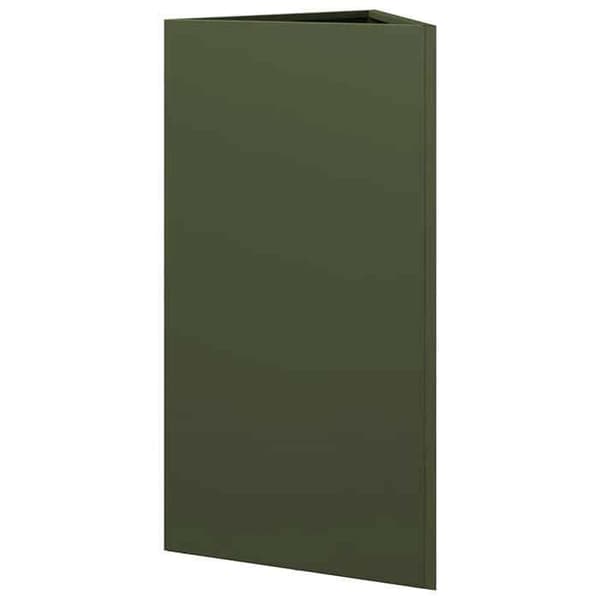 Maison Exclusive - Triangulär olivgrön kruka 40x34,5x75 cm stål