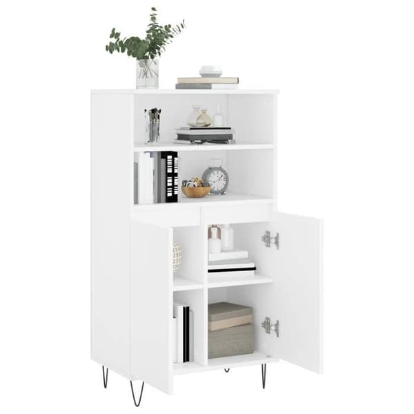 Maison Exclusive - Buffé hög Vit 60x36x110 cm Ingenjörsträ