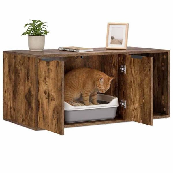 Maison Exclusive - Möbel för kattlåda Rökt ek 100 x 49 x 45 cm