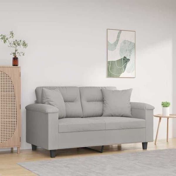 Maison Exclusive - Koristepillowit 2 kpl Vaaleanharmaa Mikrofiilikangas Ljusgrått