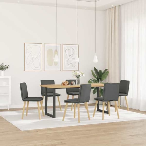 Maison Exclusive - Spisestole sæt af 6 mørkegrå stof