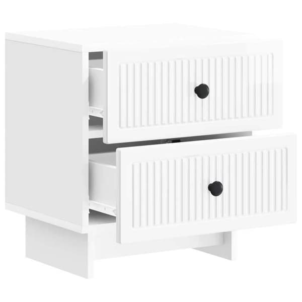 Maison Exclusive - Sängbord 2 st Vit glans 43 x 34,5 x 47,5 cm