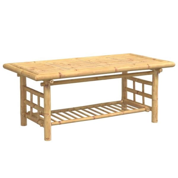 Bord - EKSKLUSIV HUS - 110x55x45 cm - Bambus - Rektangulær - Opbevaringshylde