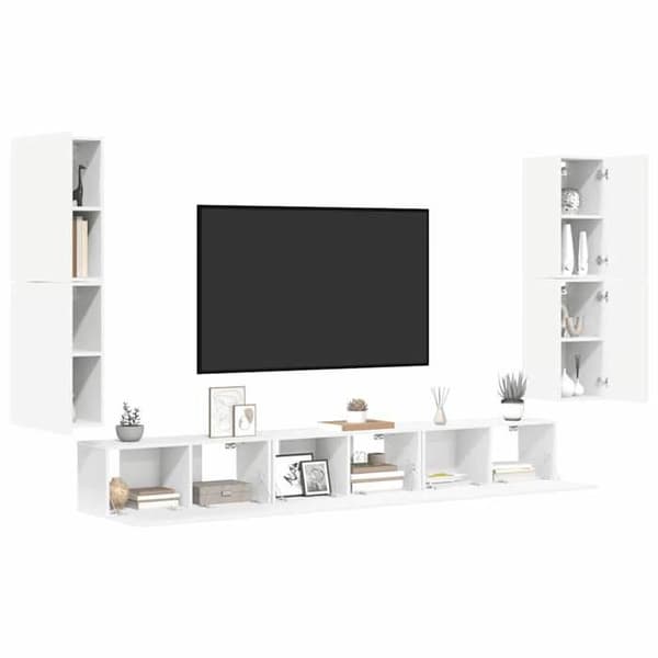 Maison Exclusive - 7 dele TV-møbel sæt Hvid Ingeniørtræ Vit