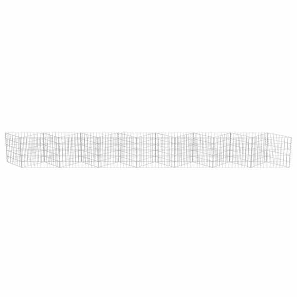 Maison Exclusive - Gabionvägg i galvaniserat stål 450x30x50 cm Silver