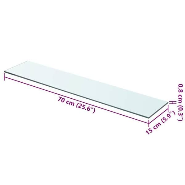 Maison Exclusive - Hyllpaneler 2 st Glas Transparent 70x15 cm Transparent