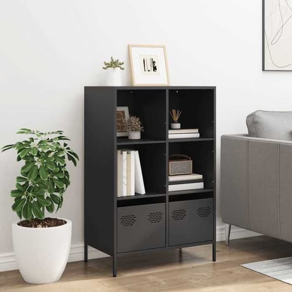 Maison Exclusive - Sort høj buffet 68x39x103,5 cm stål Svart